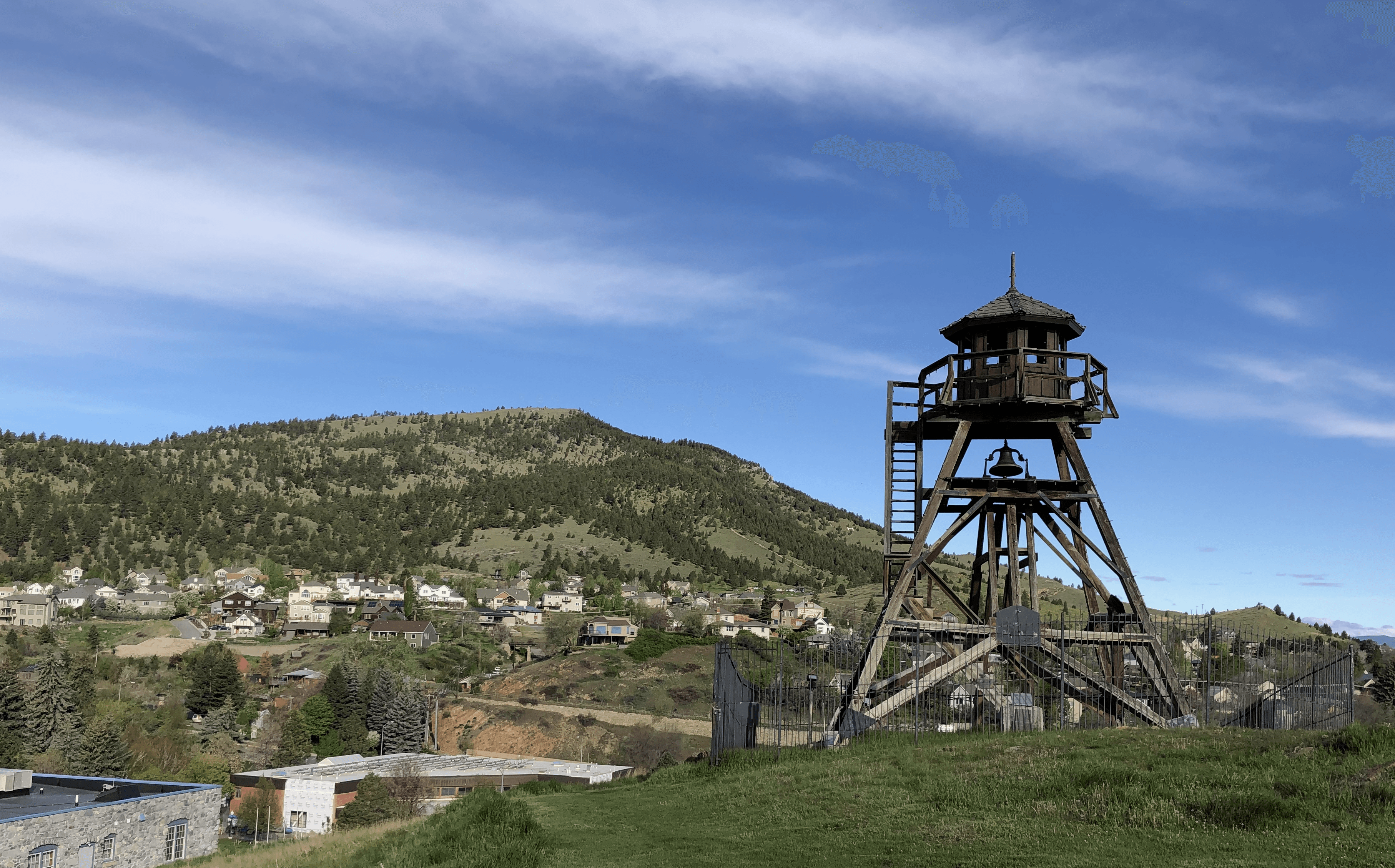 Helena fire tower overlooking the city and surrounding hills